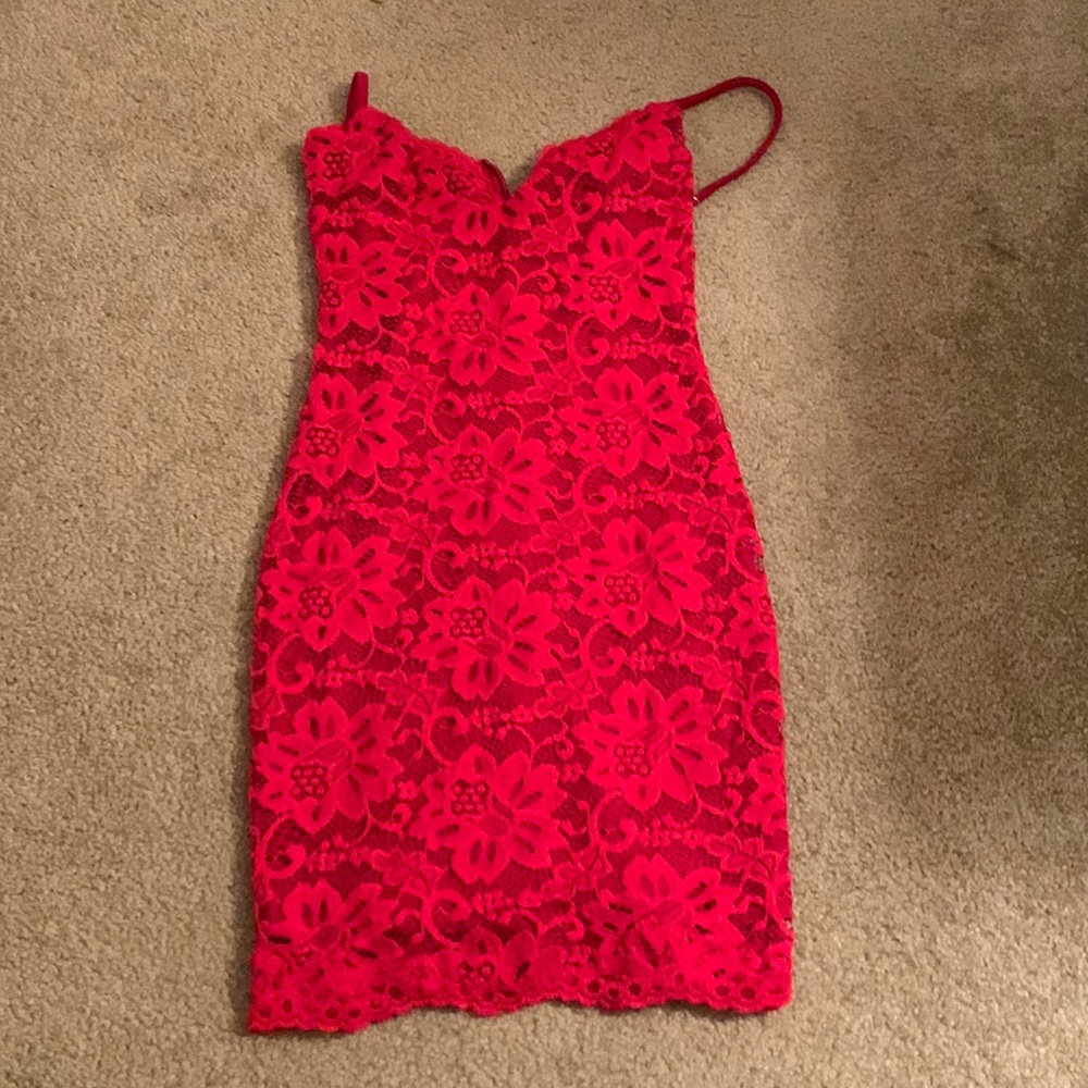 Red lace mini dress nookie small